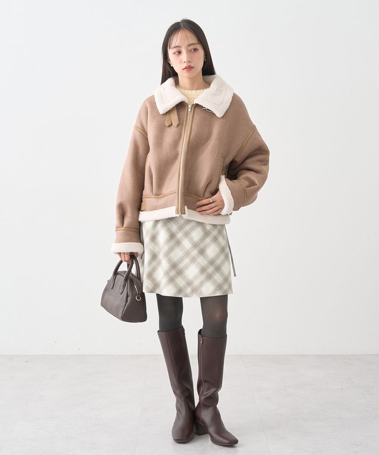 earth music&ecology「フェイクムートンジャケット」|ブルゾン・スタジャン|