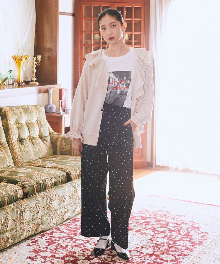 earth music&ecology「フリルカラーZipウラケブルゾン」|カーディガン|