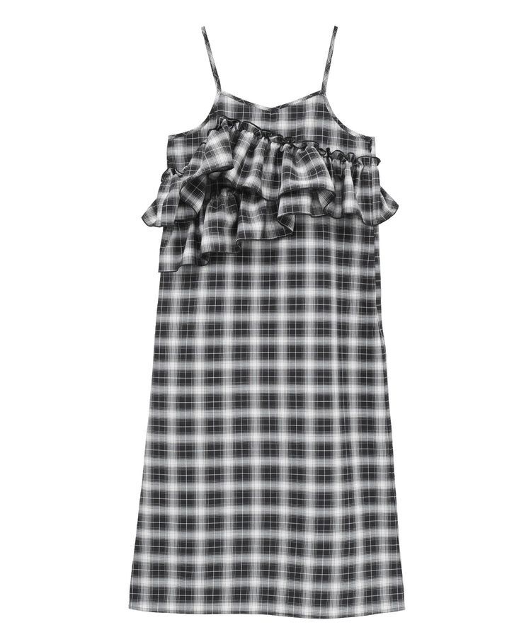earth music&ecology「2wayフリルチェックキャミワンピース」|ワンピース|