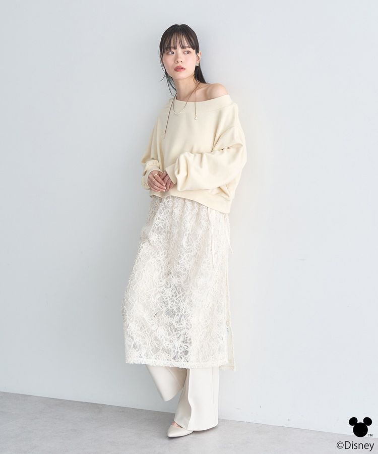 earth music&ecology「Disney/キラキラモチーフ刺繍オフショルスウェット」|スウェット・ジャージ|