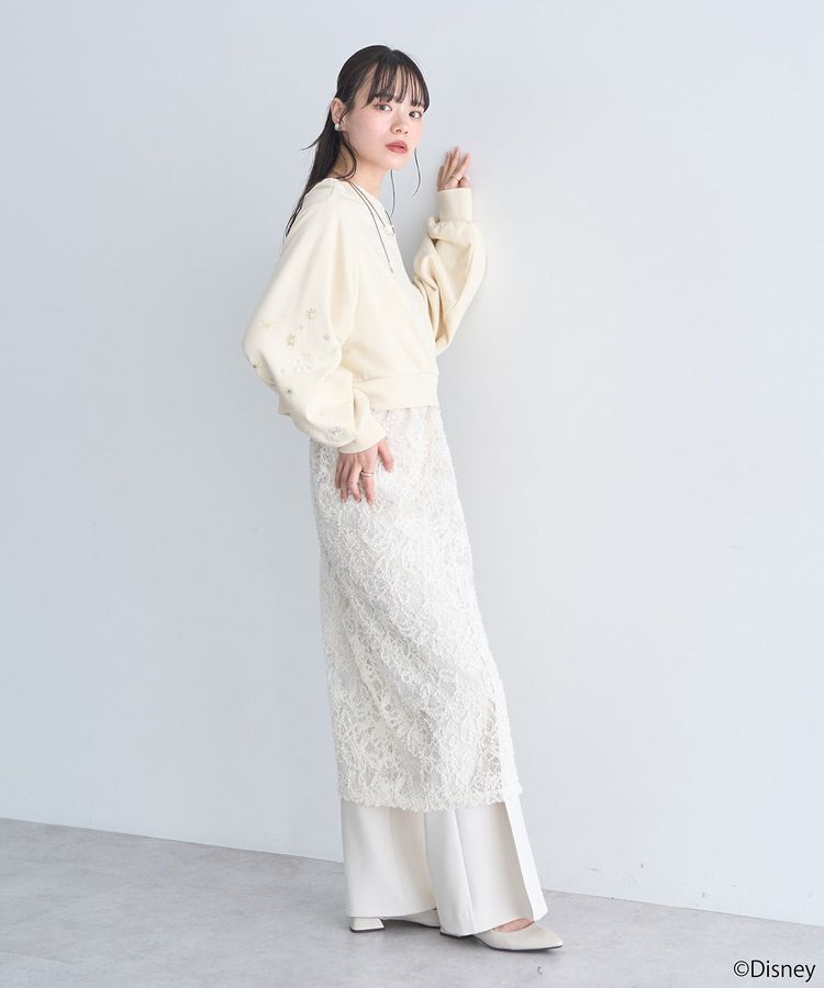 earth music&ecology「Disney/キラキラモチーフ刺繍オフショルスウェット」|スウェット・ジャージ|