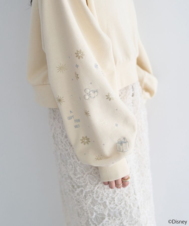 earth music&ecology「Disney/キラキラモチーフ刺繍オフショルスウェット」|スウェット・ジャージ|