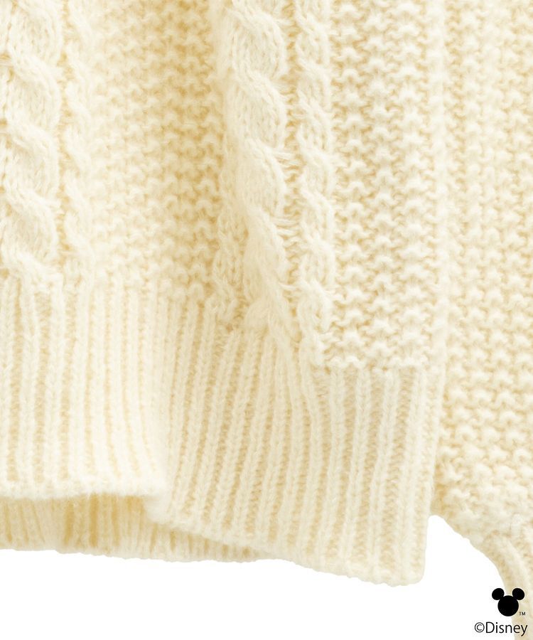 earth music&ecology「Disney/ポイントミッキーケーブルニット」|ニット・セーター|