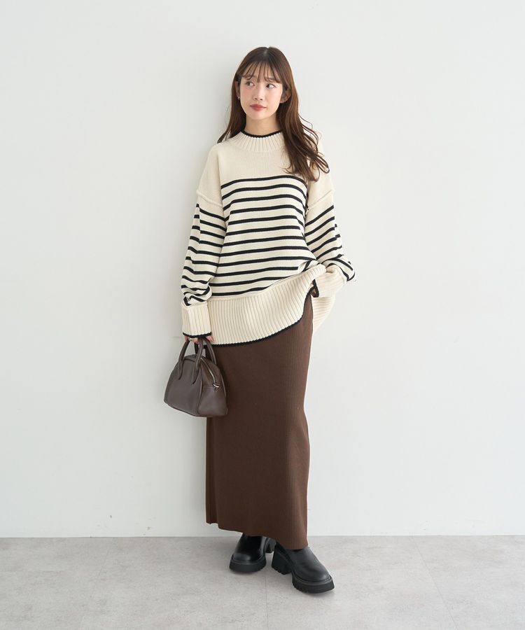 earth music&ecology「セルフカットテレコナロースカート」|タイト|