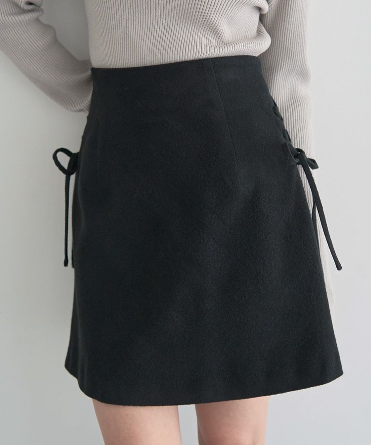 earth music&ecology「サイドレースアップミニスカート」|スカート|