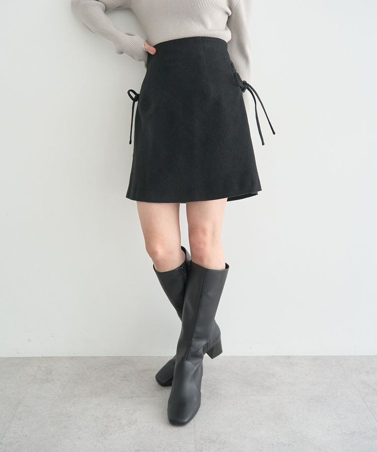 earth music&ecology「サイドレースアップミニスカート」|スカート|
