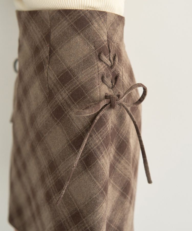 earth music&ecology「サイドレースアップミニスカート」|スカート|