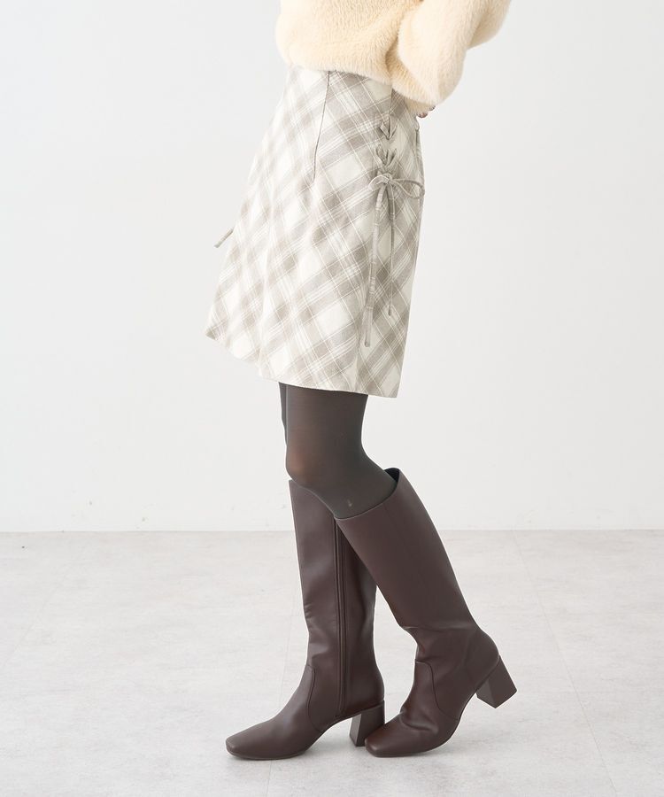 earth music&ecology「サイドレースアップミニスカート」|スカート|