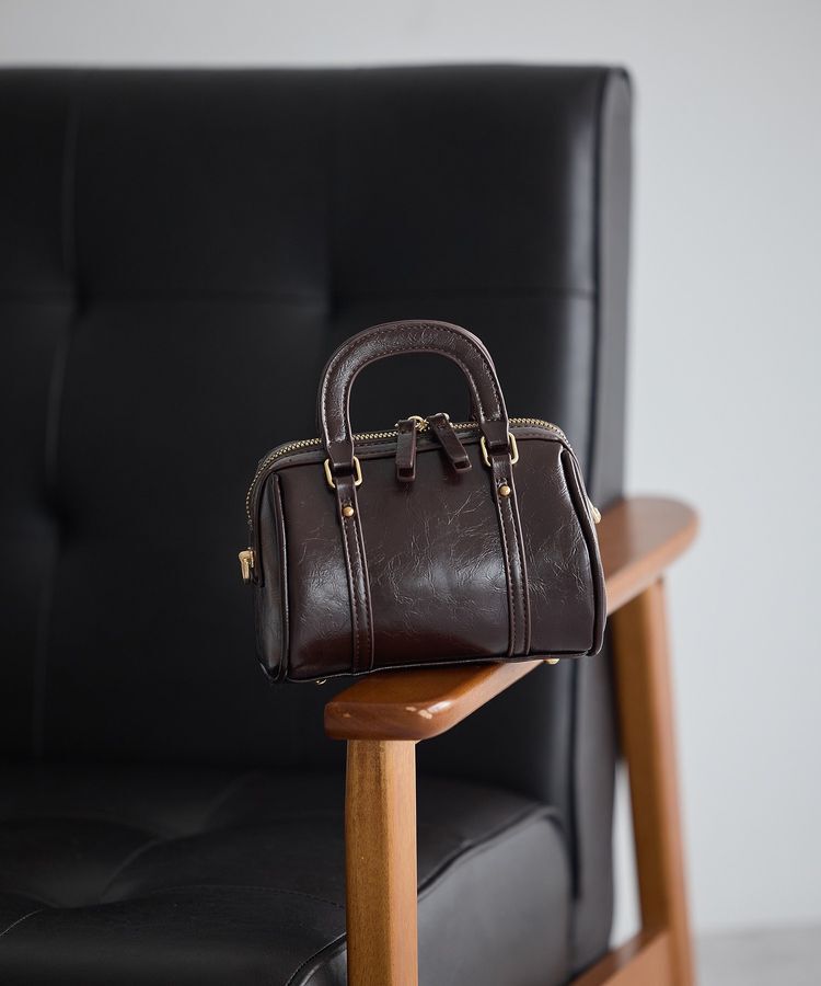 earth music&ecology「ミニボストンバッグ」|ハンドバッグ|Dark Brown