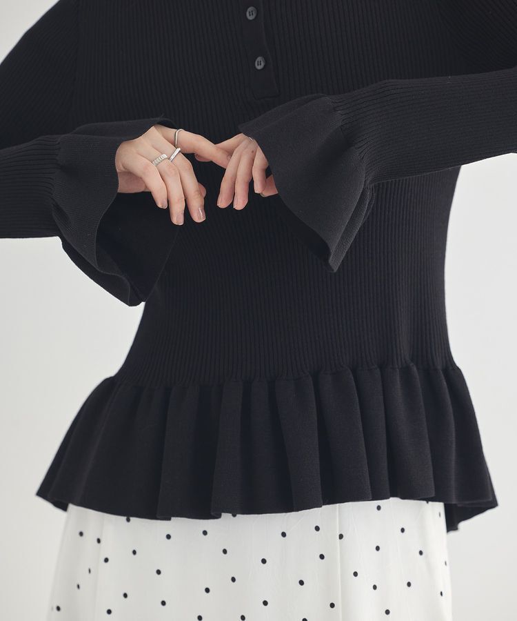 earth music&ecology「ペプラムニットプルオーバー」|ニット・セーター|