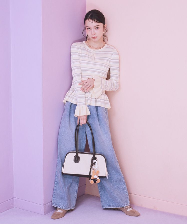 earth music&ecology「ペプラムニットプルオーバー」|ニット・セーター|