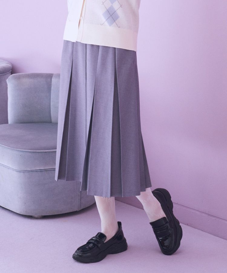 earth music&ecology「タックプリーツミディスカート」|スカート|Gray