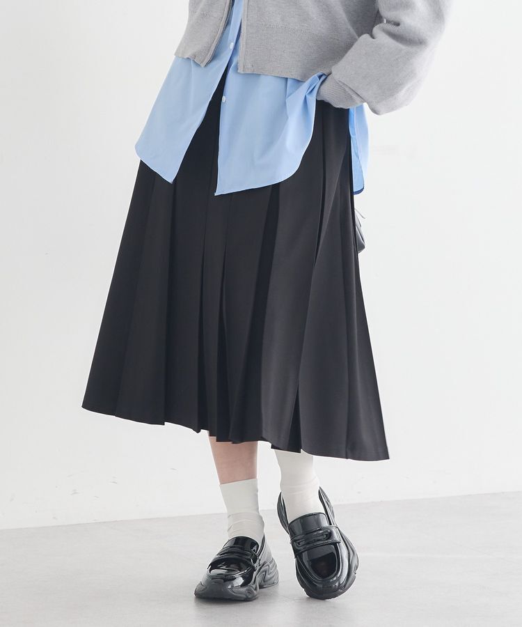 earth music&ecology「タックプリーツミディスカート」|スカート|Black
