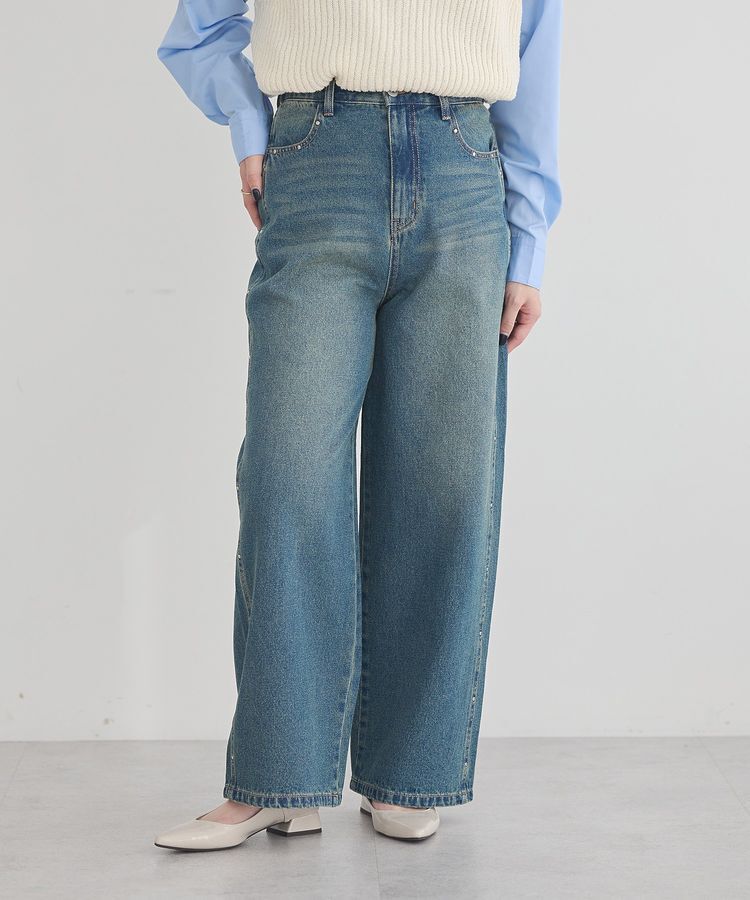 earth music&ecology「スタッズデニムパンツ」|デニム|