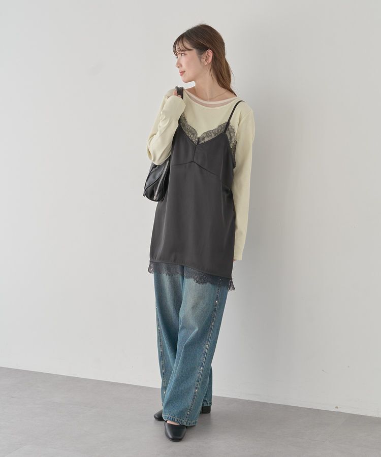 earth music&ecology「スタッズデニムパンツ」|デニム|