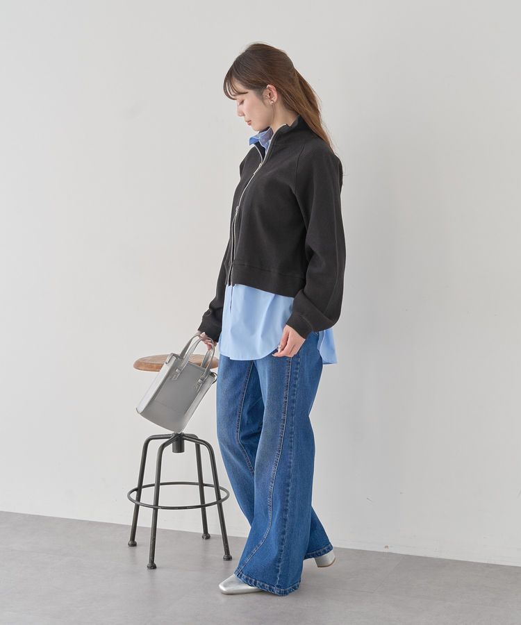 earth music&ecology「切り替えフレアデニムパンツ」|デニム|