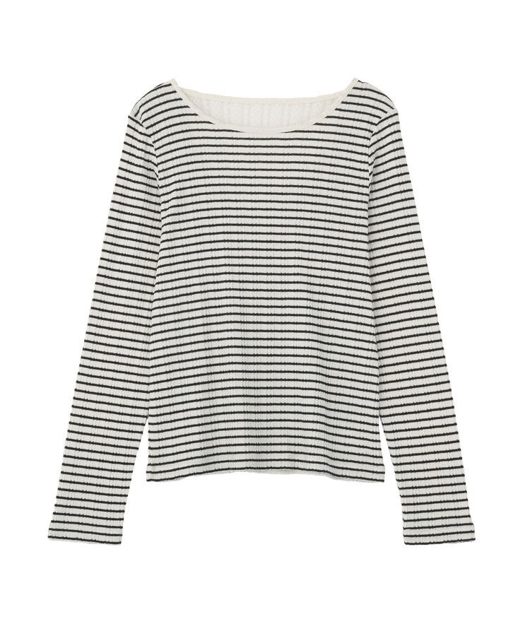 earth music&ecology「ランダムチェーンリブバックレースプルオーバー」|Tシャツ・カットソー|