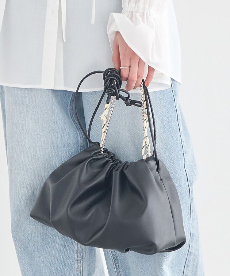 earth music&ecology「マルチWAY巾着バッグ」|ハンドバッグ|Black