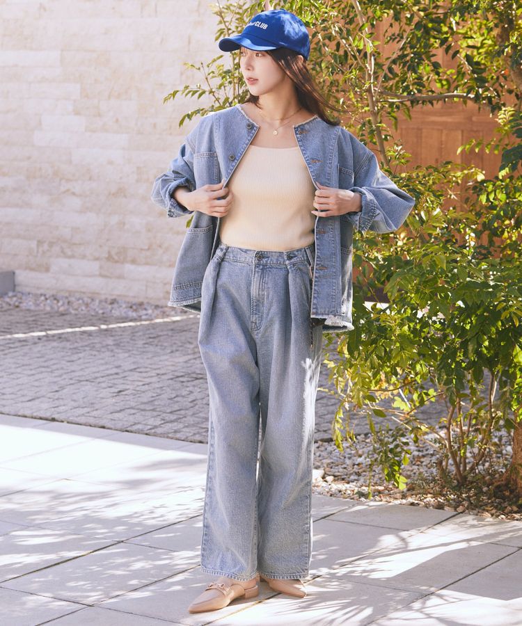 earth music&ecology「ポケットレースデニムパンツ」|デニム|