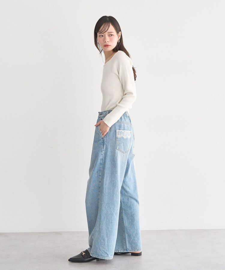 earth music&ecology「ポケットレースデニムパンツ」|デニム|