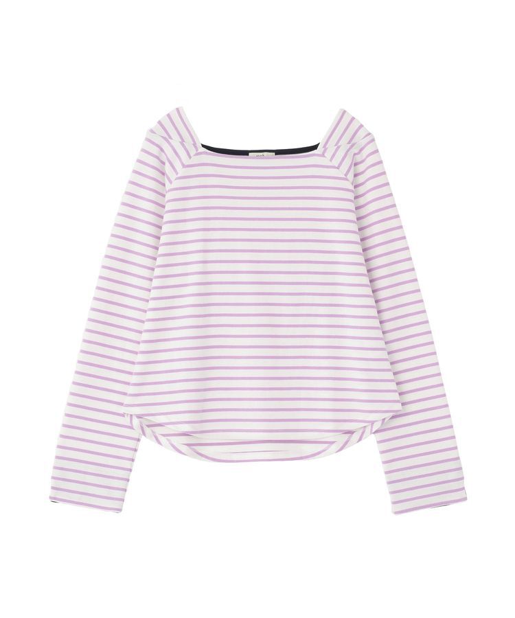 earth music&ecology「バイカラースクエアネックボーダープルオーバー」|Tシャツ・カットソー|