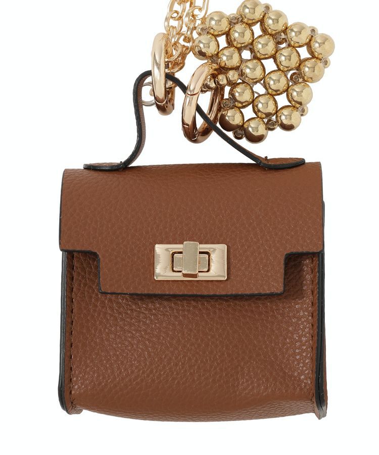 earth music&ecology「マイクロミニバッグメタルハートチェーンチャーム」|モバイルケース|