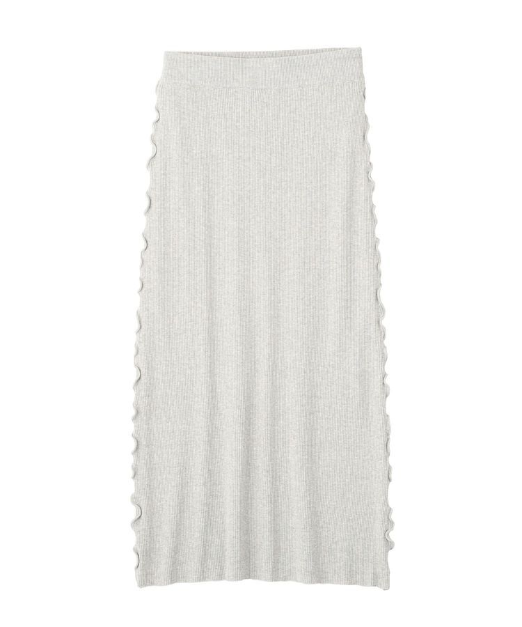 earth music&ecology「サイドメローリブニットスカート」|タイト|