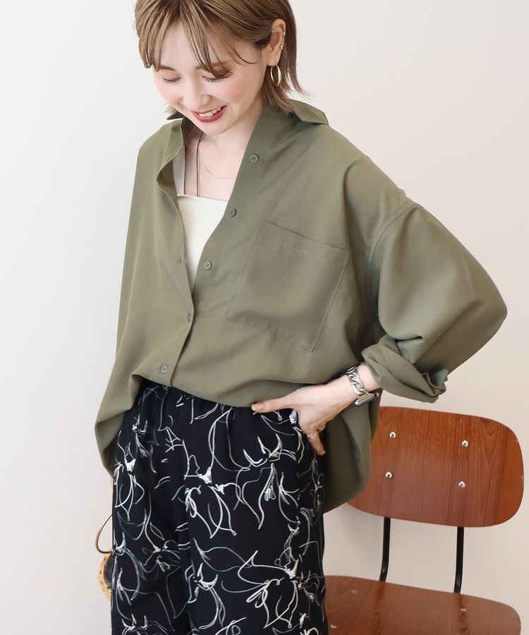 AMERICAN HOLIC「シアーボイルオーバーシルエットシャツ」|シャツ・ブラウス|Khaki