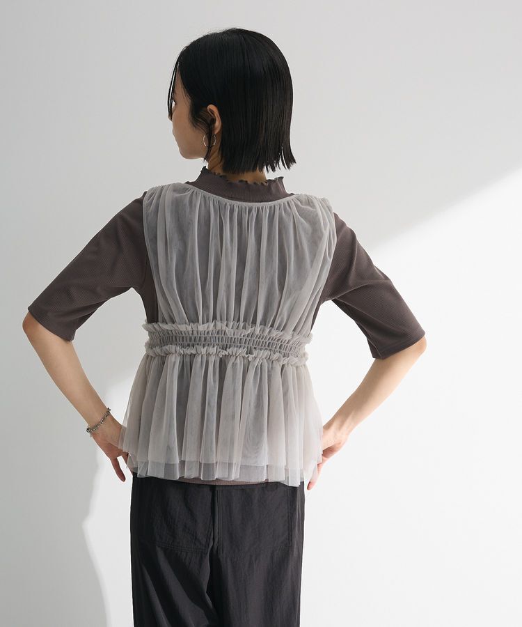 Green Parks「・ELENCARE DUE チュールシャーリングビスチェ」|ベスト・ジレ|