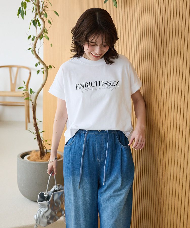 Green Parks「フレンチスリーブ刺繍シンプルロゴプルオーバー」|Tシャツ・カットソー|