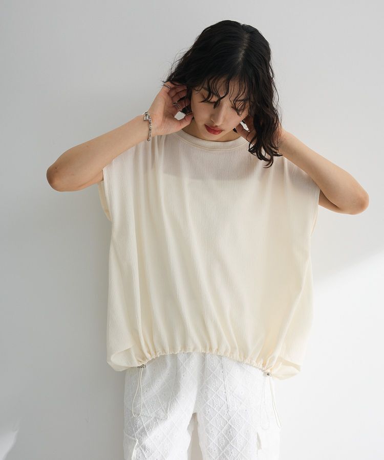 Green Parks「表面カット裾ドロストプルオーバー」|Tシャツ・カットソー|