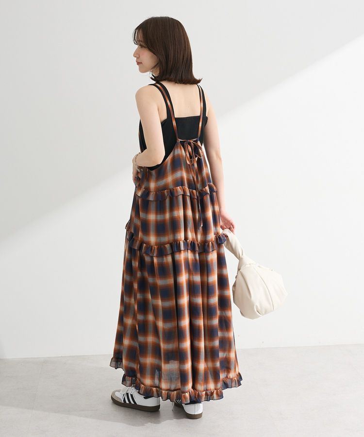 Green Parks「・Petit Fleur オンブレーチェックキャミワンピ」|ワンピース|