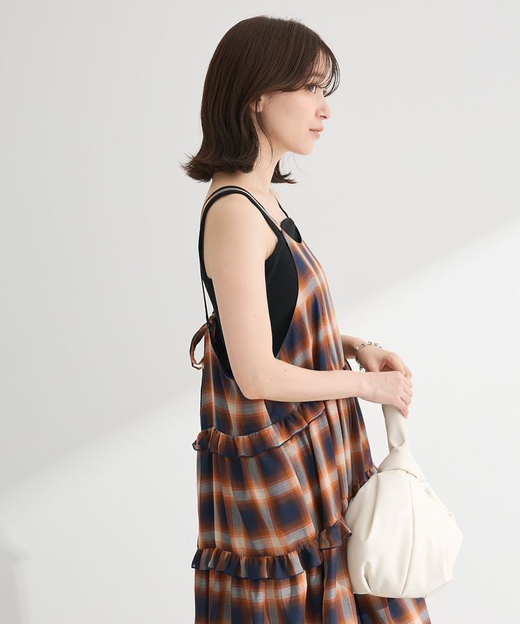 Green Parks「・Petit Fleur オンブレーチェックキャミワンピ」|ワンピース|