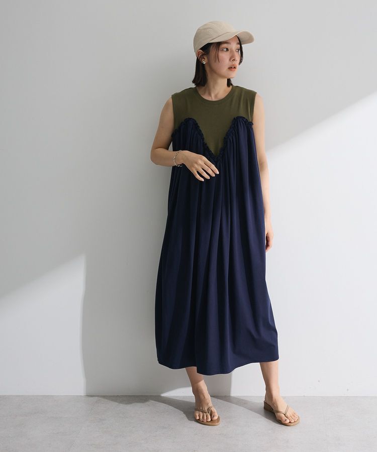 Green Parks「・SUGAR SPOON ギャザーノースリーブワンピ」|ワンピース|Khaki