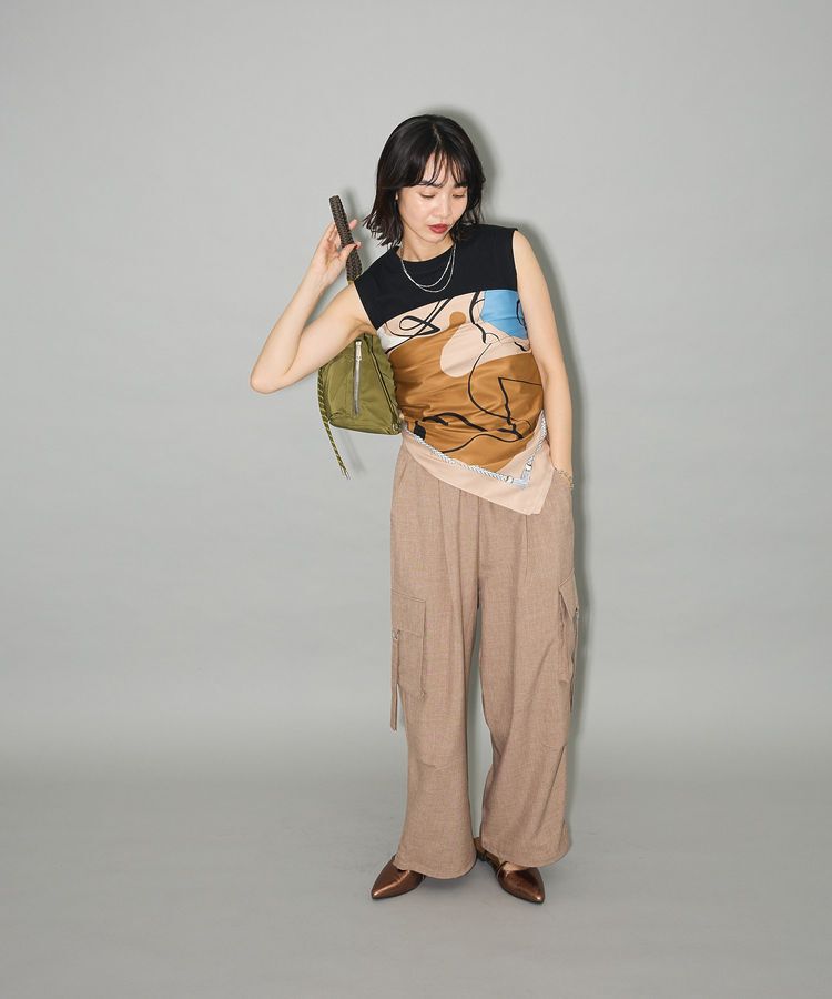 Green Parks「・DOUBLE FLAGS ピグメント切替ノースリTEE」|Tシャツ・カットソー|