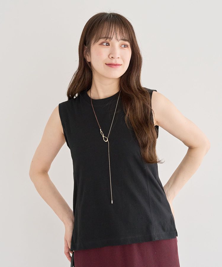 Green Parks「・DOUBLE FLAGS ピグメント切替ノースリTEE」|Tシャツ・カットソー|Black