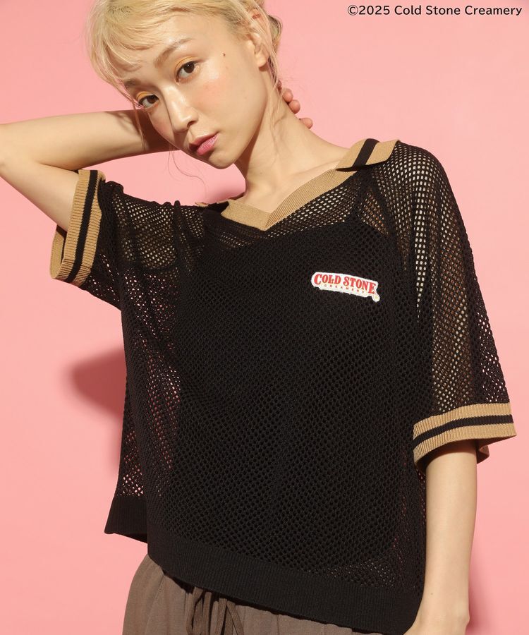 Green Parks「COLDSTONE/襟付きメッシュニットプルオーバー」|ニット・セーター|