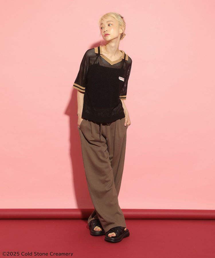 Green Parks「COLDSTONE/襟付きメッシュニットプルオーバー」|ニット・セーター|