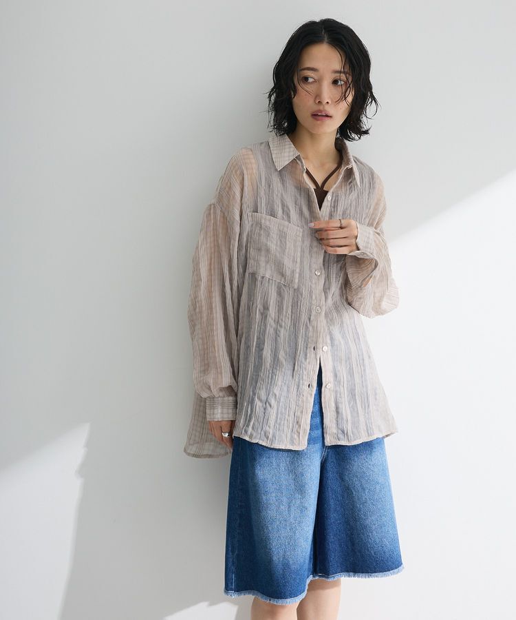 Green Parks「シアーワッシャーロングスリーブシャツ」|シャツ・ブラウス|