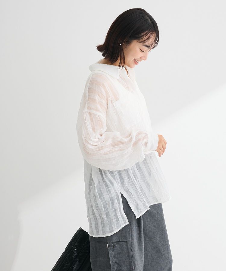 Green Parks「シアーワッシャーロングスリーブシャツ」|シャツ・ブラウス|