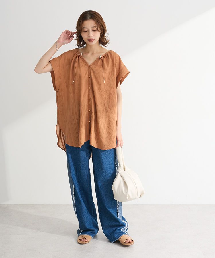 Green Parks「ドロストネックフレンチスリーブブラウス」|シャツ・ブラウス|