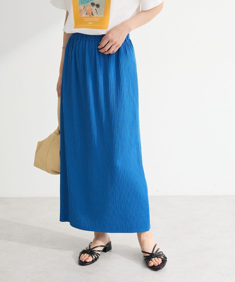 Green Parks「楽ちん涼やかドライタッチイージースカート」|タイト|Royal Blue