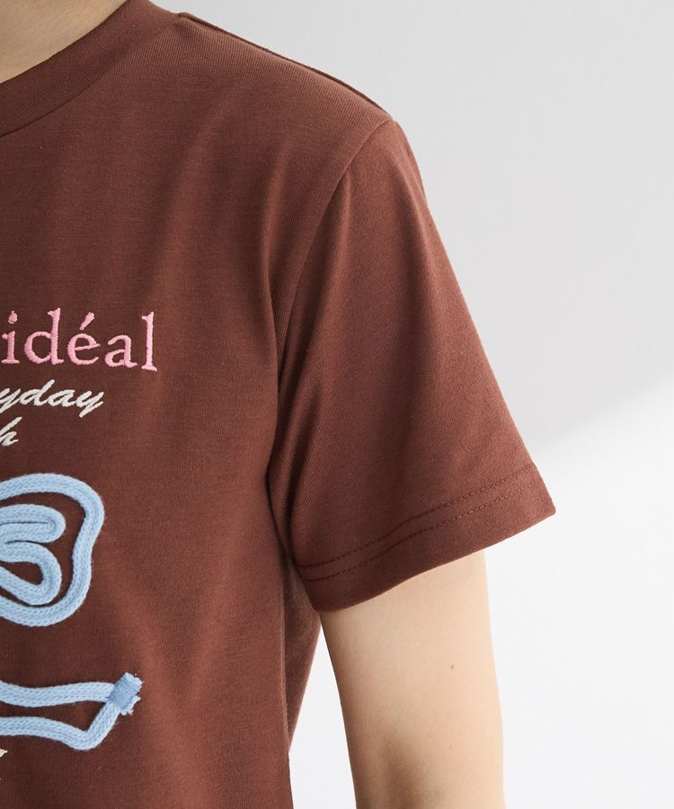 Green Parks「・swing by リボンモチーフコード刺繍TEE」|Tシャツ・カットソー|