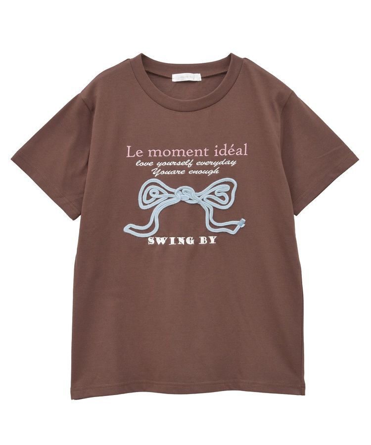 Green Parks「・swing by リボンモチーフコード刺繍TEE」|Tシャツ・カットソー|