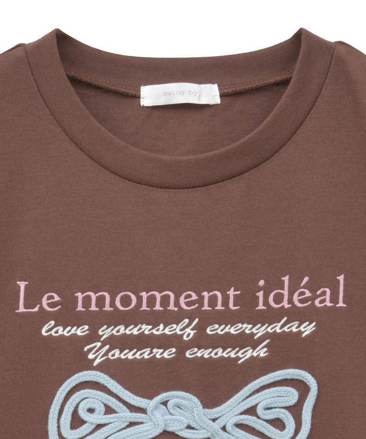 Green Parks「・swing by リボンモチーフコード刺繍TEE」|Tシャツ・カットソー|