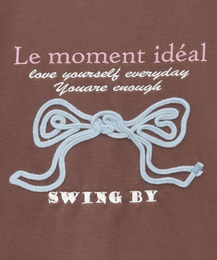 Green Parks「・swing by リボンモチーフコード刺繍TEE」|Tシャツ・カットソー|