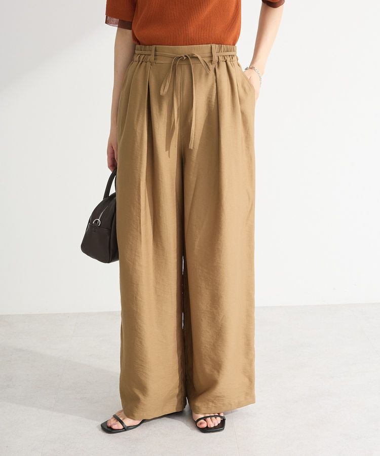 Green Parks「共ベルト付きツイルカラーパンツ」|その他|Beige