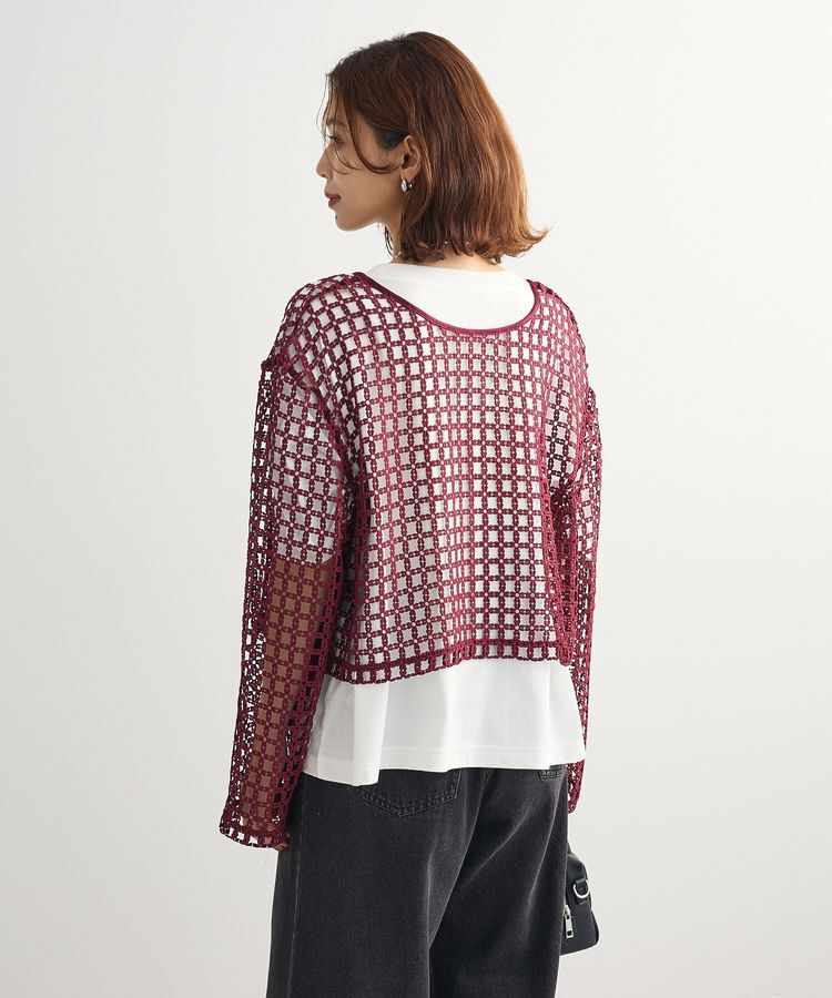 Green Parks「・SUGAR SPOON 2wayフラワーメッシュカーデ」|カーディガン|