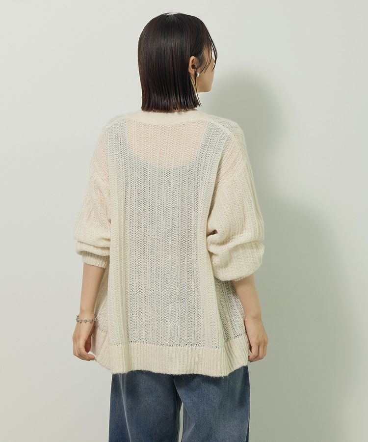 Green Parks「シアーニットVネックカーディガン」|カーディガン|