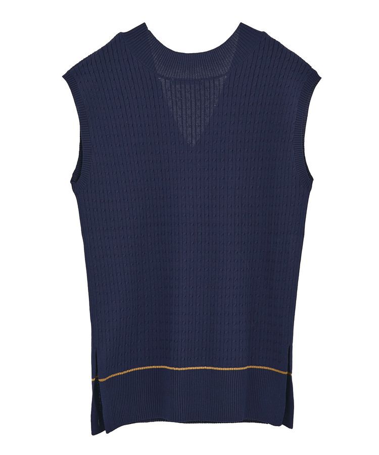 Green Parks「裾ラインケーブルニットベスト」|ベスト・ジレ|